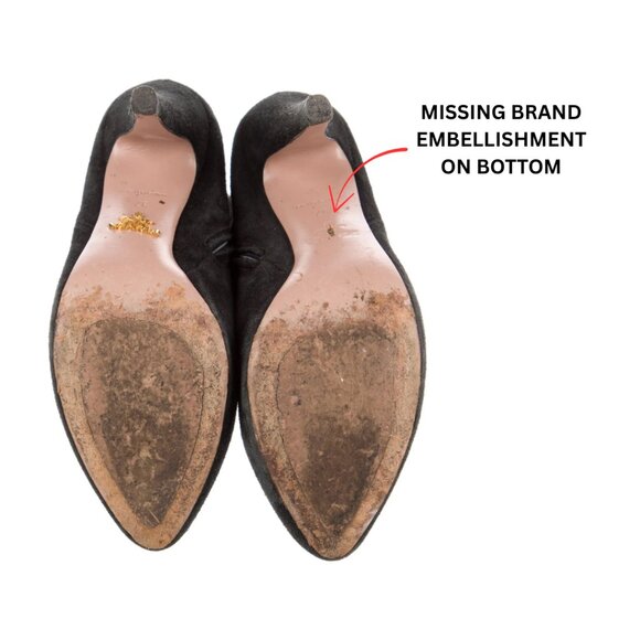 PRADA Womens Black Suede Heeled Knee-Length Boots. Size 7 (IT 37). - Picture 4 of 8